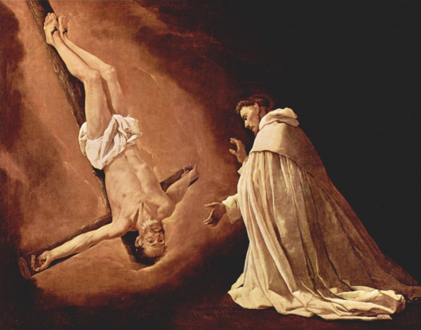 Crucifix with head down by Francisco de Zurbaran